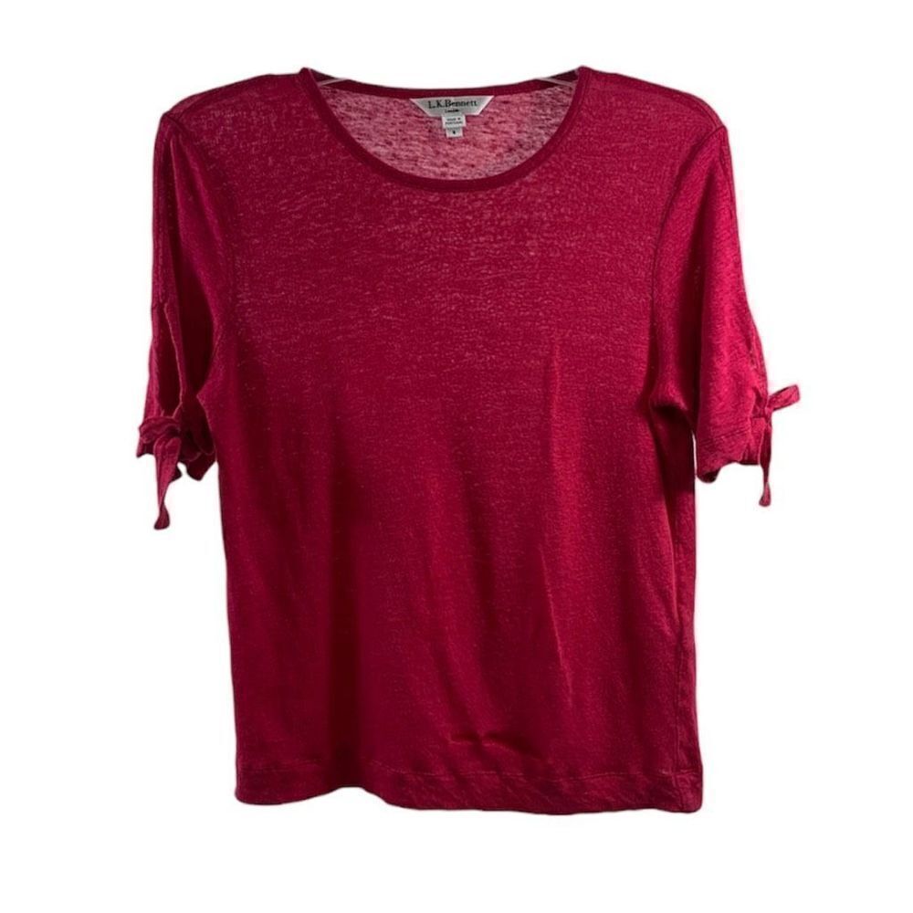 L. K. Benett Chloee Fuschia Linen Blouse Size S